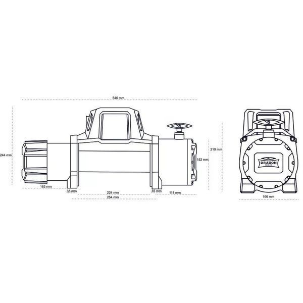Лебедка автомобильная электрическая Dragon Winch DWM 12000 HD 12V фото