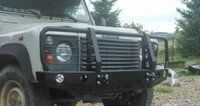 Передний бампер для Land Rover Defender 90/110/130 (версия без кондиционера) с монтажной плитой под лебедку и кенгурятникома (15272) фото