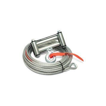 Комплект тросу сталевого для лебідки з роликами і гаком Dragon Winch 9,5 мм х 28 м фото